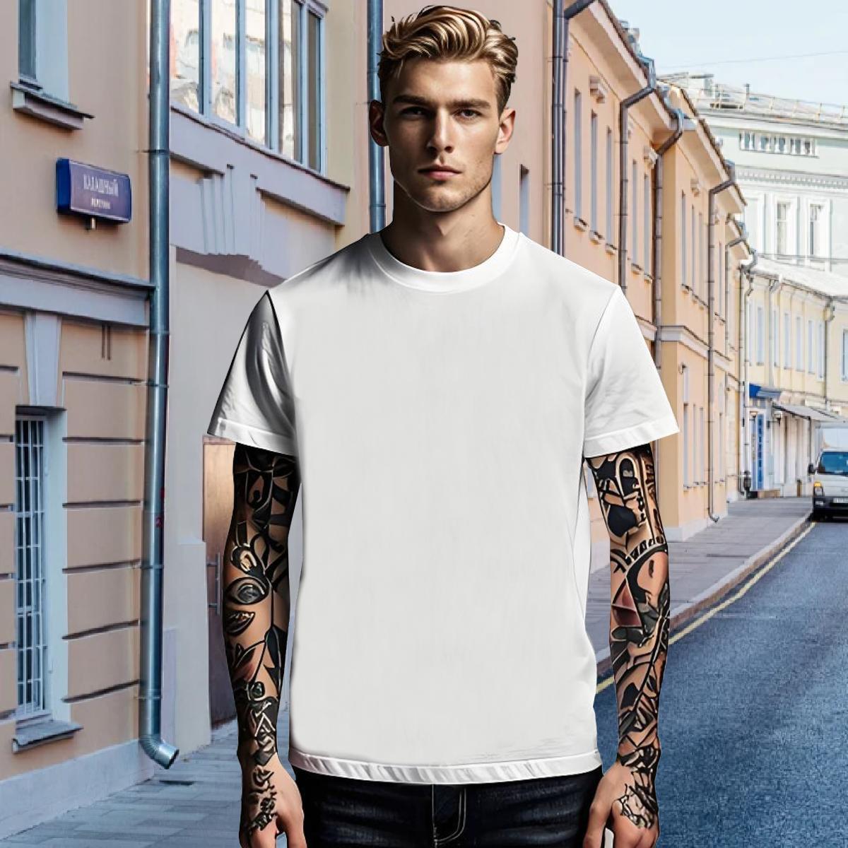 Custom Men Tshirts 100% Cotton 230g Casual Beach heart O-Neck Short Sleeve T-Shirts Popular Custom Print Plus Size Clothings