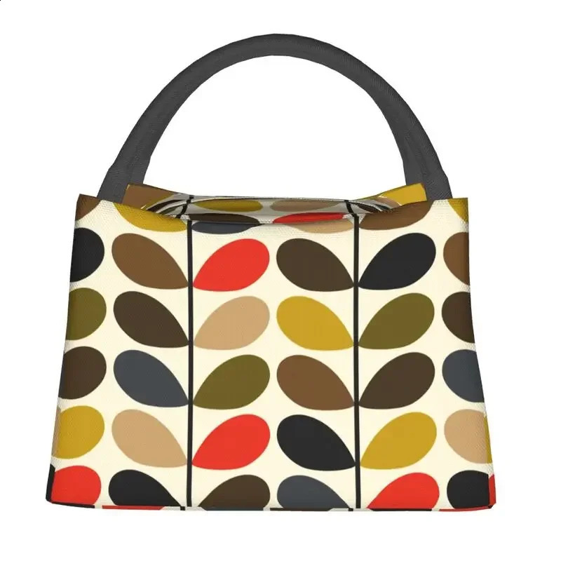 Orla Kiely Abstract Multi Stem Insulated Lunch Tote Bag for Mid Century Scandinavian Geometric Cooler Thermal Food Lunch Box 240816