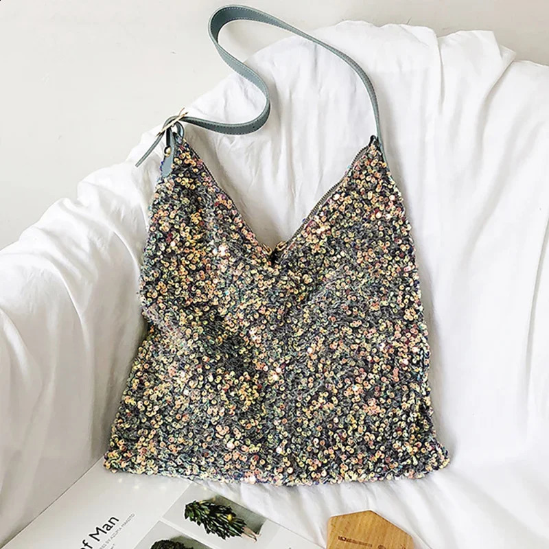 Fashion Large Capacity Shoulder Bags For Women Shine Sequin Handbag Female Shopping Bag Pack bolsa feminina 240816