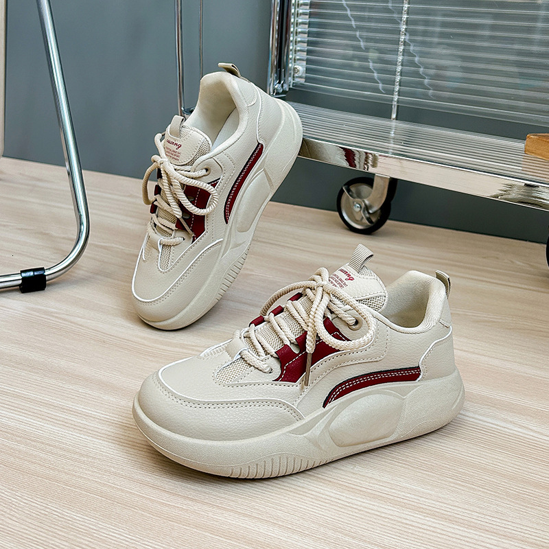Ddmysports Little White Female Spring New Breathable Student Thick Sole Elevated Board Shoes Instagram Fashion Korean Casual Shoes Q OUTDOOR