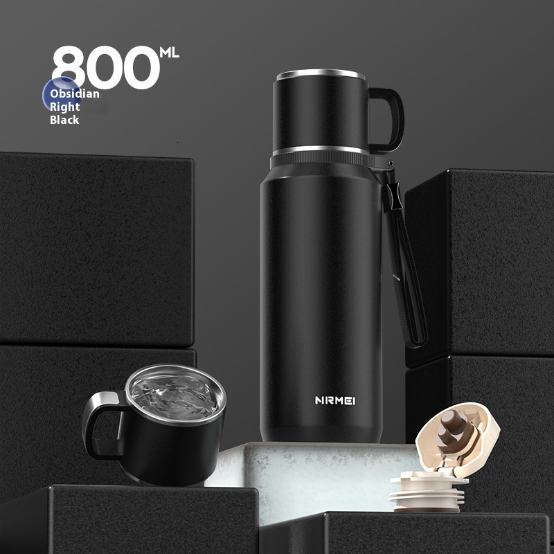 Luxury Large Capacity 1000ml Insulated Stainless Steel Teapot for Men - Portable Beverage Bottle