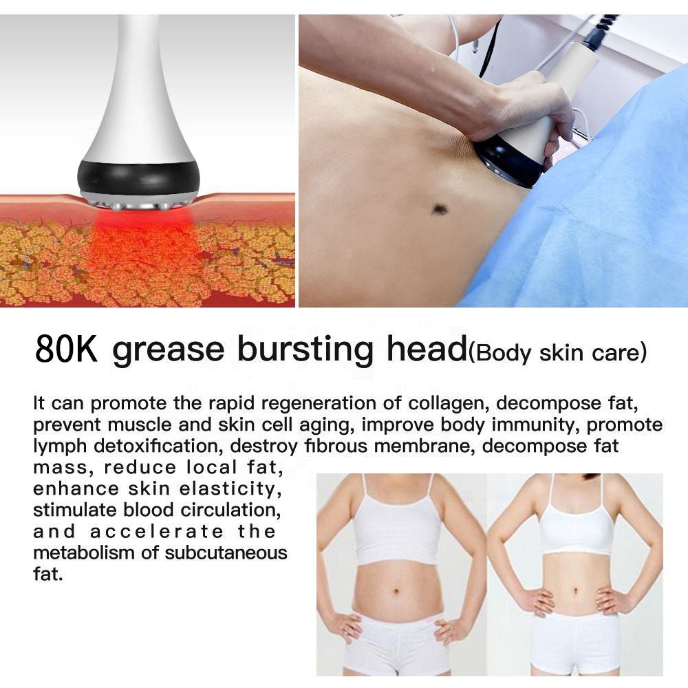 RF 80k Laser Lipo Cavitation Slimming Machine Face Massager 6 In 1 EMS Radio Frequency Skin Tightening Red Light Therapy Full Body
