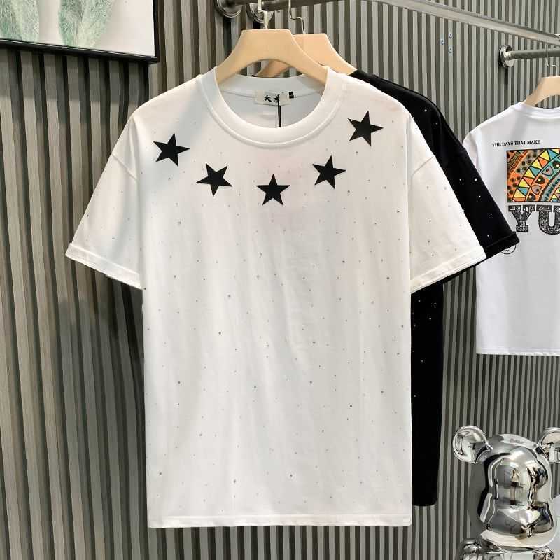 T-shirt Short sleeve men's summer new hot drill fashion half sleeve T-shirt Q240817