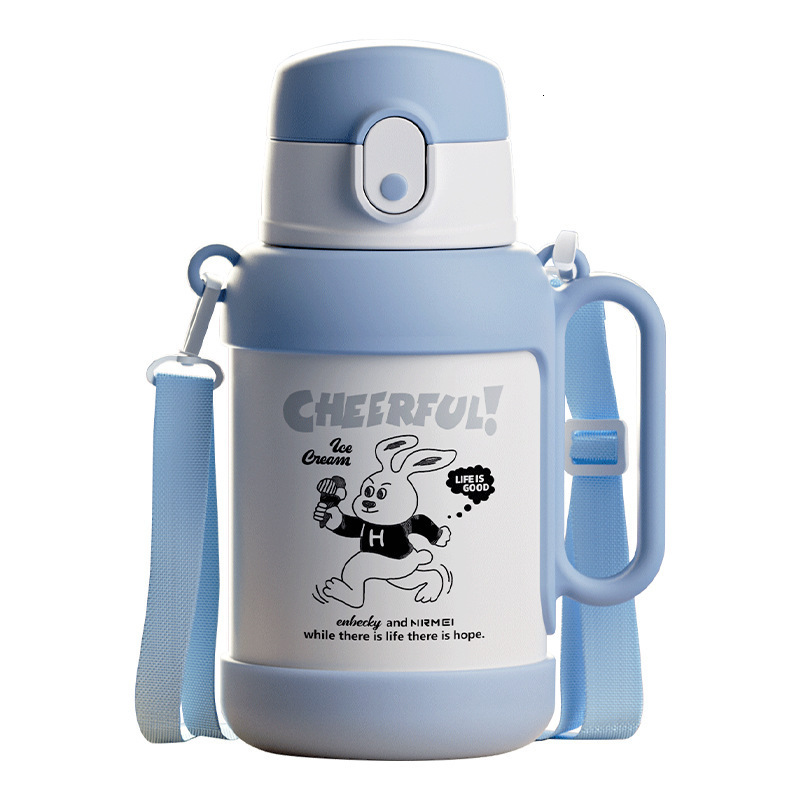 Stylish Kids' Insulating Water Jug - 316 Food Safe Stainless Steel, Ideal for School Use with Integrated Straw Feature