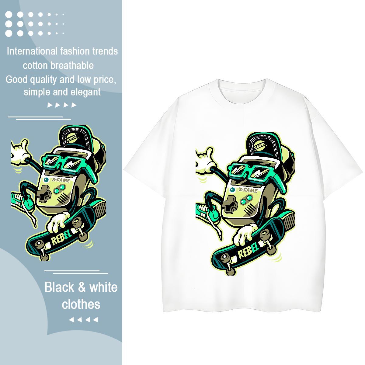 2024 Casual T shirt Breathable Short Sleeve 230g Cotton Women Tshirts Customized Print skateboarding Spring Summer Comfortable Tee Shirt
