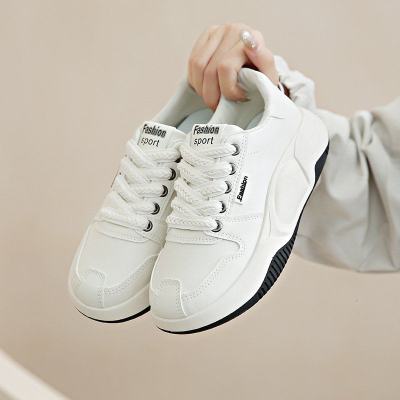 Ddmysports Autumn New Korean Ins Breathable White Women S Low Top Casual Board Thick Soled Sponge Cake Shoes OUTDOOR
