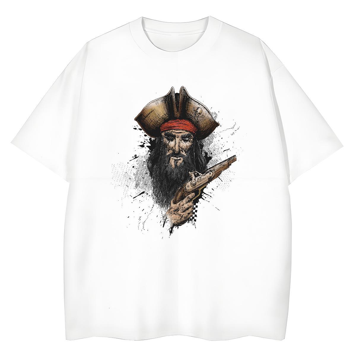 Unisex T shirt 100% Cotton 230g portrait High Street Hip Hop Cartoon Printing L-4XL Breathable Short Sleeve Tshirt for Man Woman 2024 Polos