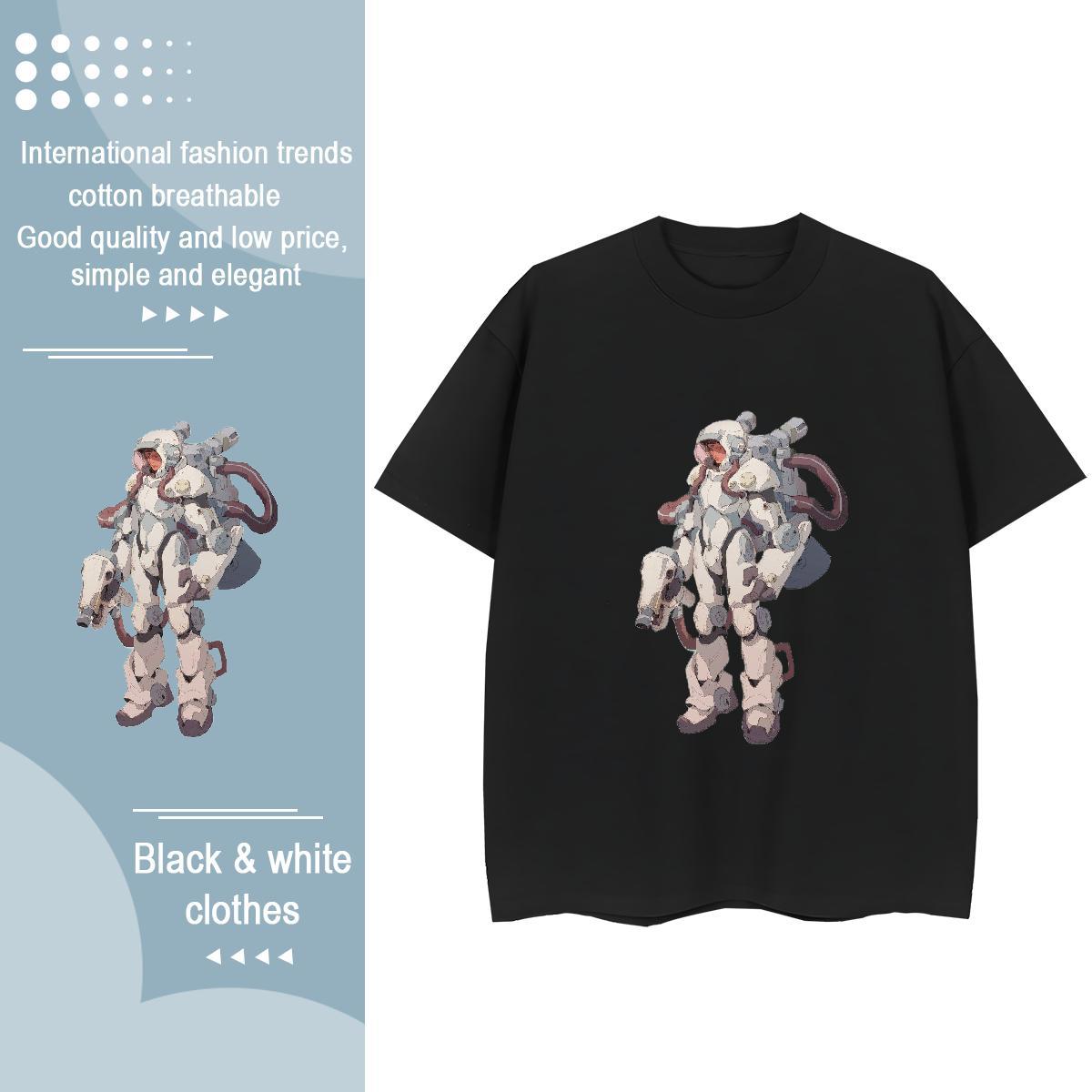 Fashion Casual T Shirts Women Breathable Soft 100% Cotton 230g Women Tshirts Graphic spaceman Hip Hop Street Designer Nice Clothings