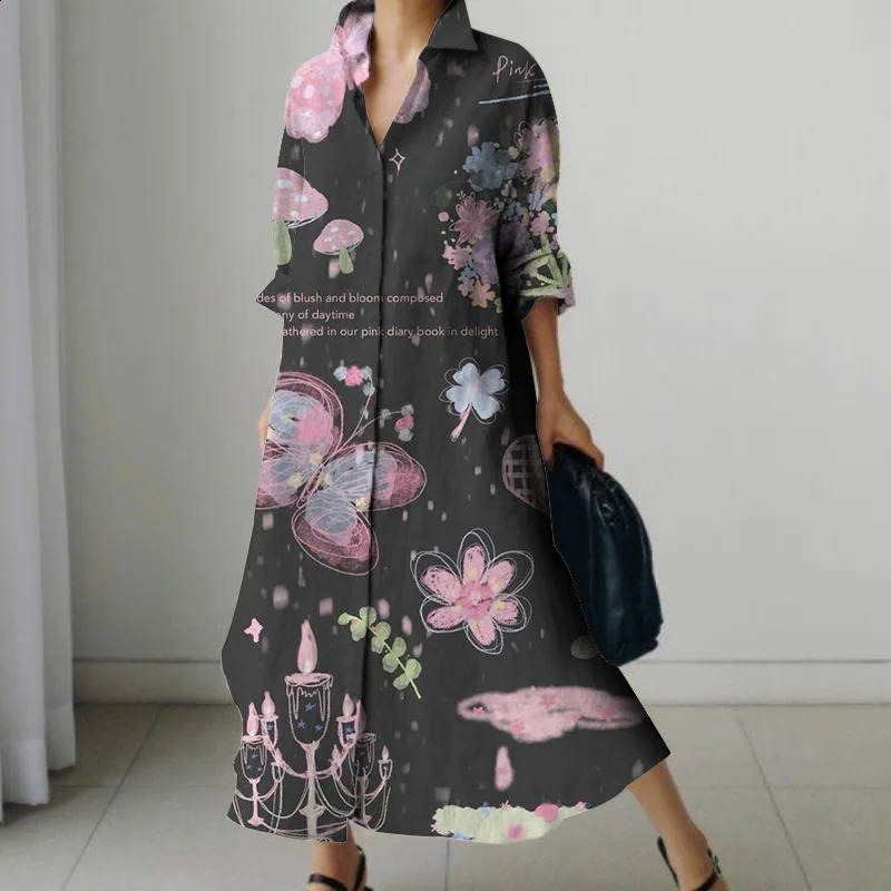 Summer Women Long sleeve Shirt Dress Breathable Fabric Soft Smooth Fashion 2024 Latest 240816