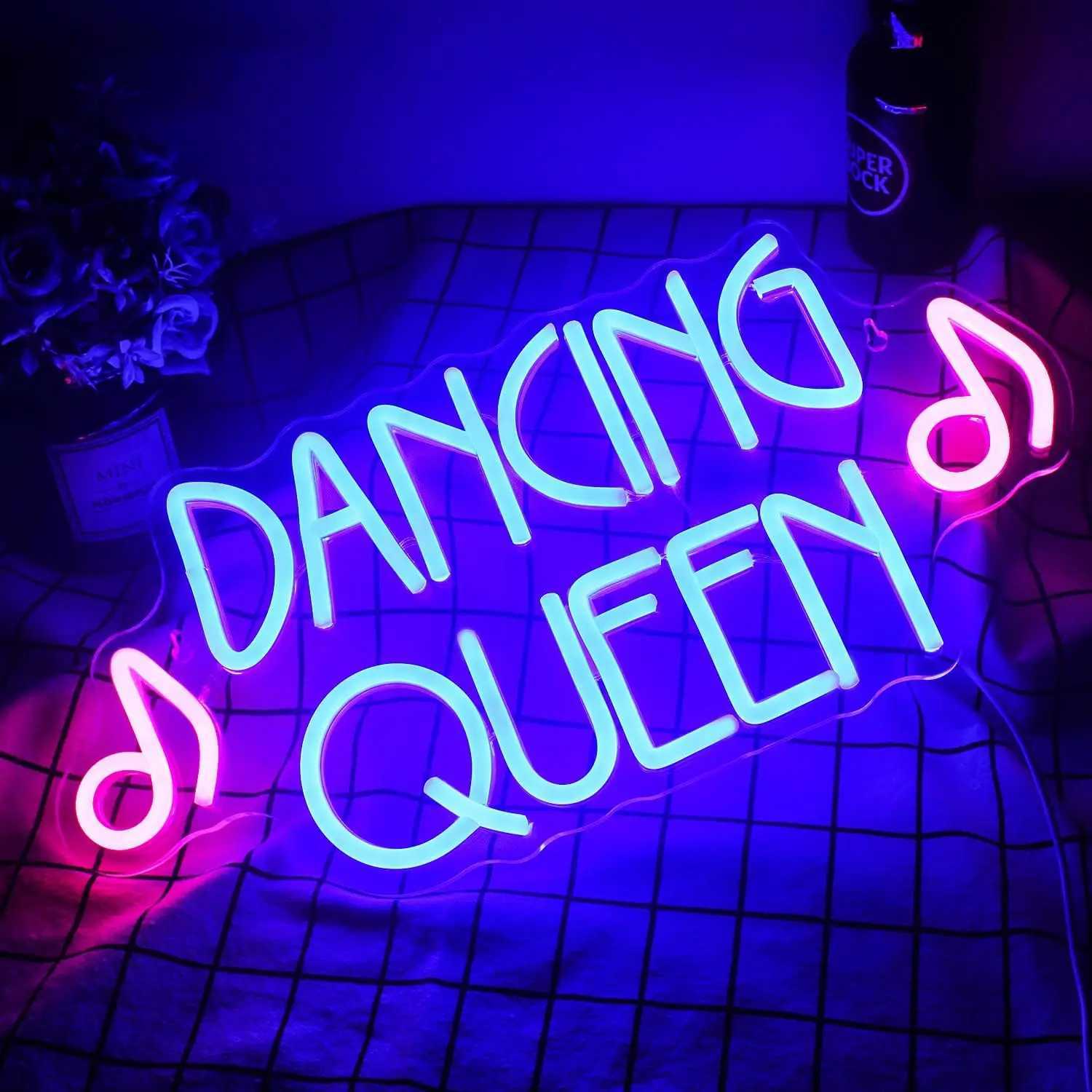 Dance Queen Neon Sign LED Neon Sign USB Power Switch Night Light Wall Decoration Dance Studio Dance Party Bar Dance Club B240817