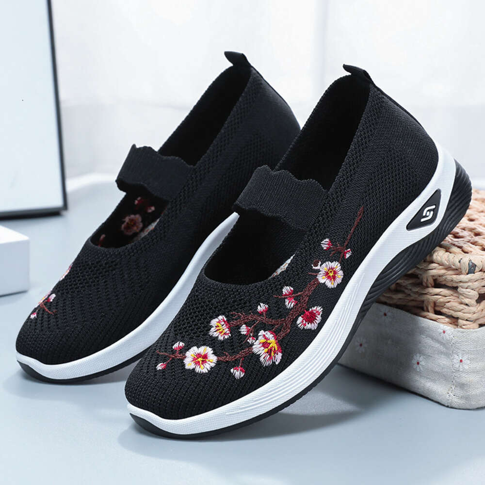 Ddmysports Old Beijing Cloth Shallow Mouth Single For Women Casual Mom One Step Lazy Shoes OUTDOOR