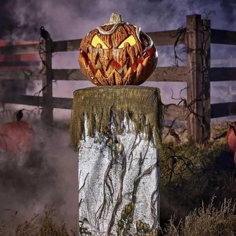 New for Spirit Halloween Gourdo AnimatronicHalloween Rise and Fall Makes a Terrifying Sound Pumpkin HeadHalloween DecorM240817