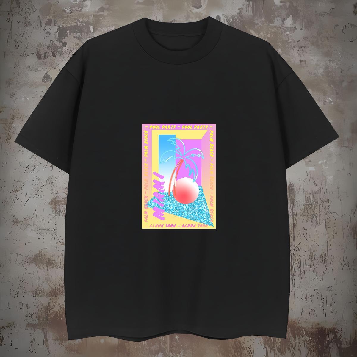 Cool Design T-Shirts 230g 100% Cotton beach Casual Daily Wear Cartoon Print Breathable Crew Neck Tshirt for Man Woman 2024 DIY Tops