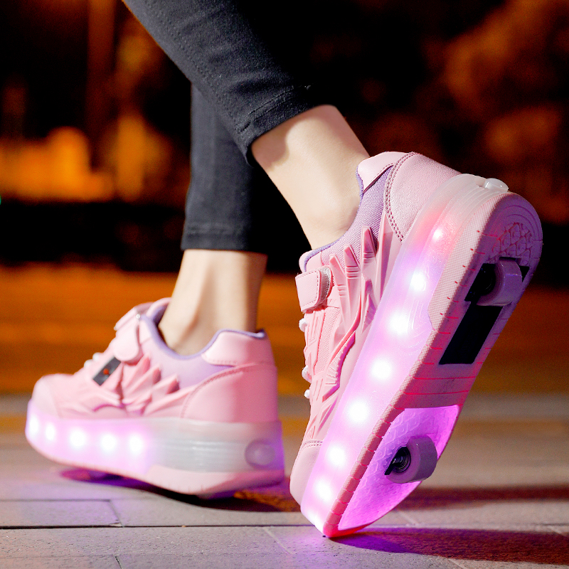 Roller Shoes for Girls Boys Kid Light Up Sneakers with Wheels