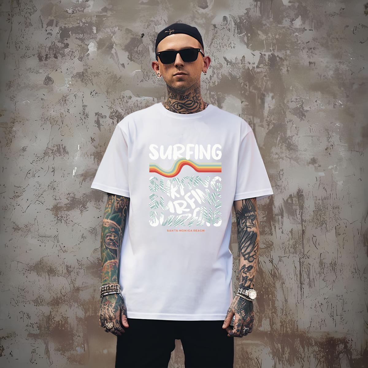 Loose T Shirts Men 230g Pure Cotton letter Anime Printing Street Plus Size Custom O Neck Short Sleeves Tshirt for Man Woman 2024 DIY Tops Tees