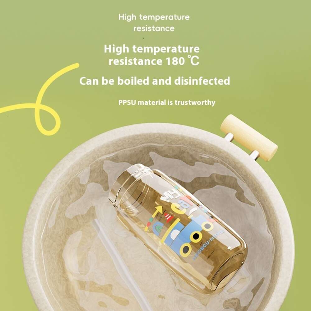 Safety First: Non-Toxic PPSU Baby Feeding Bottle with Built-in Straw - Perfect for On-the-Go Parents and Students
