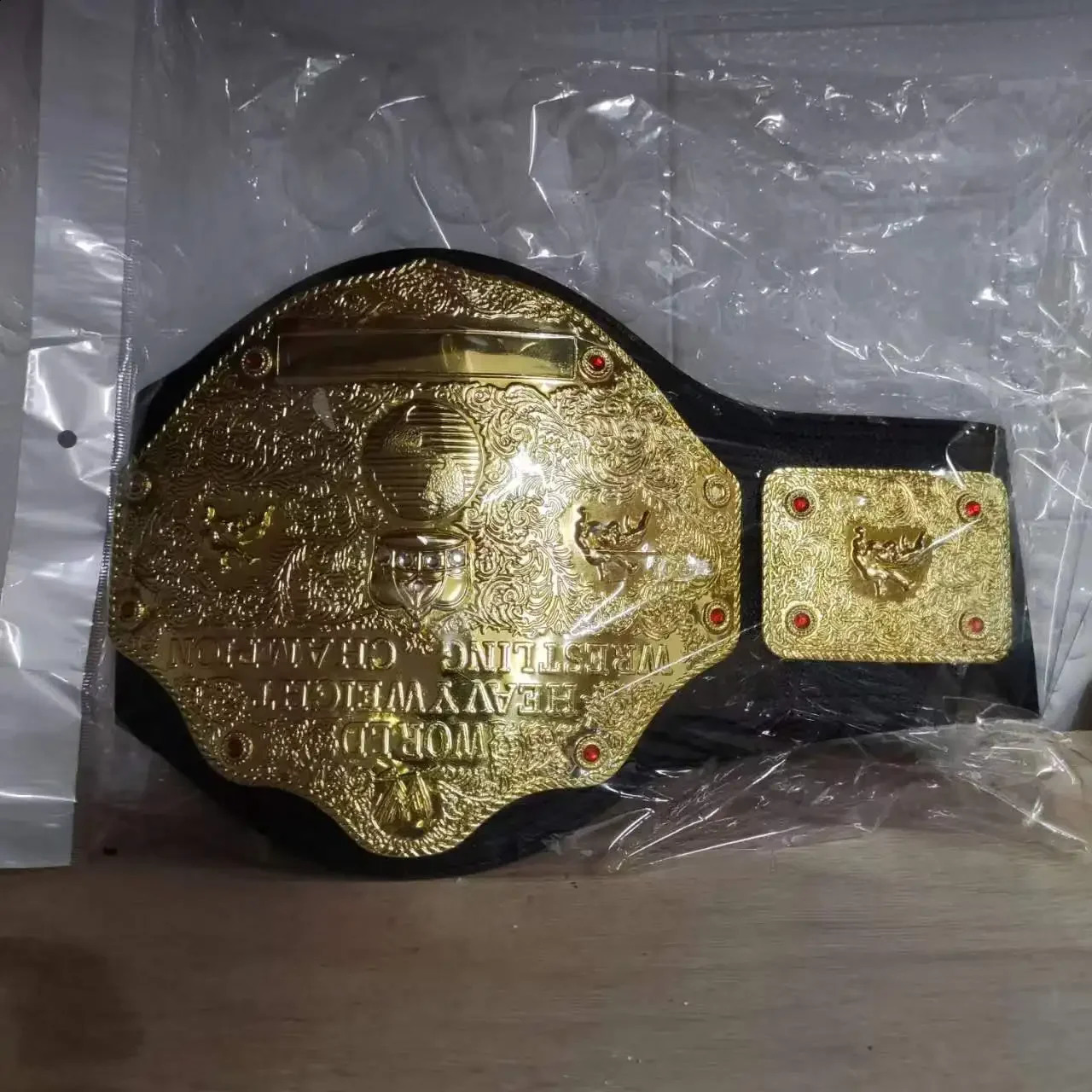 Wrestler Championship Gold Belt Action Character Professional Wrestling Horn Belt Animated Character Toy Gift Boy 95cm 240815