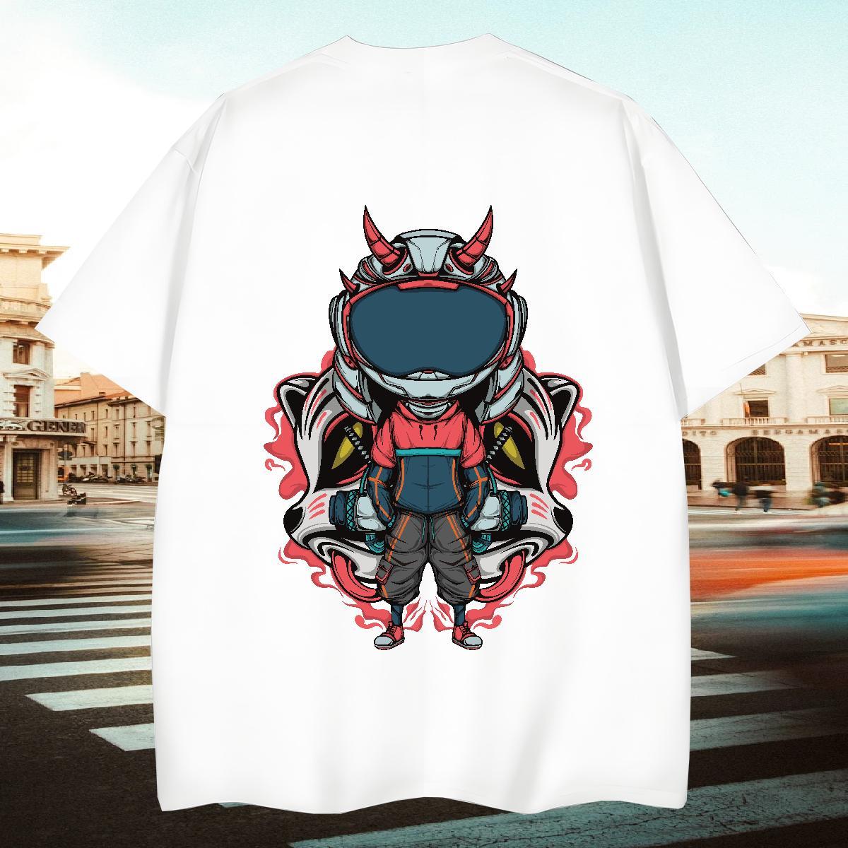 Cool Design T Shirt For Man 100% Cotton 230g ET Casual Cartoon Printing L-4XL Breathable Short Sleeve Tshirts Fashion New Tees