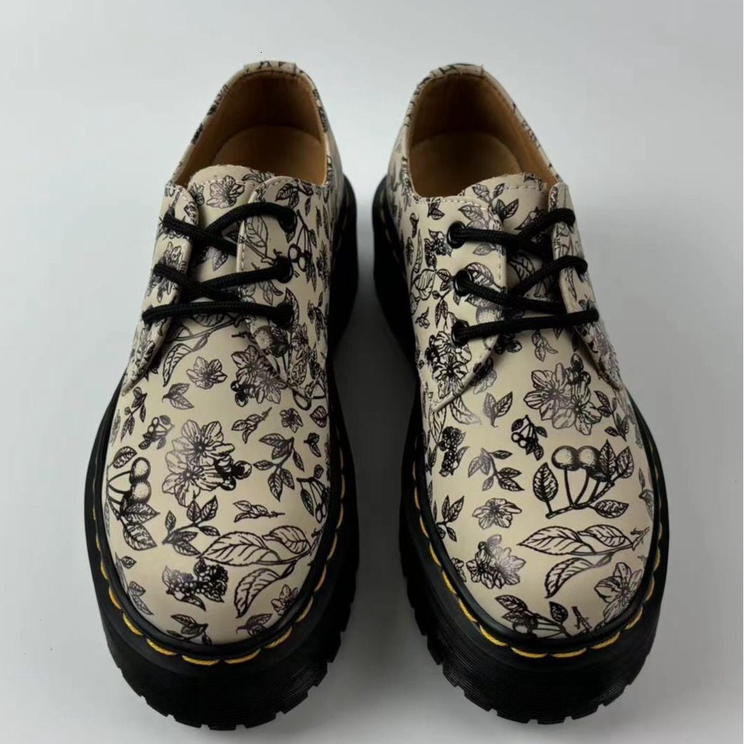 Lei Yu 1461 Thick Soled Low Top Small Leather Shoes With 3 Holes British Style Casual Versatile Student Height Increasing And Slimming Short Boots For