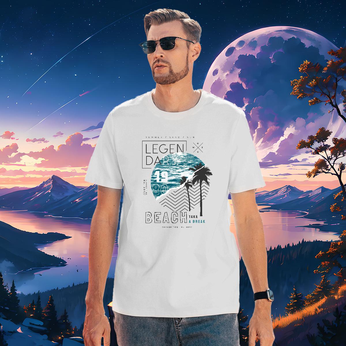 Brand T shirt 100% Cotton 230g letter Outdoor DIY Short Sleeve Soft Men Tees 2024 DIY Clothes