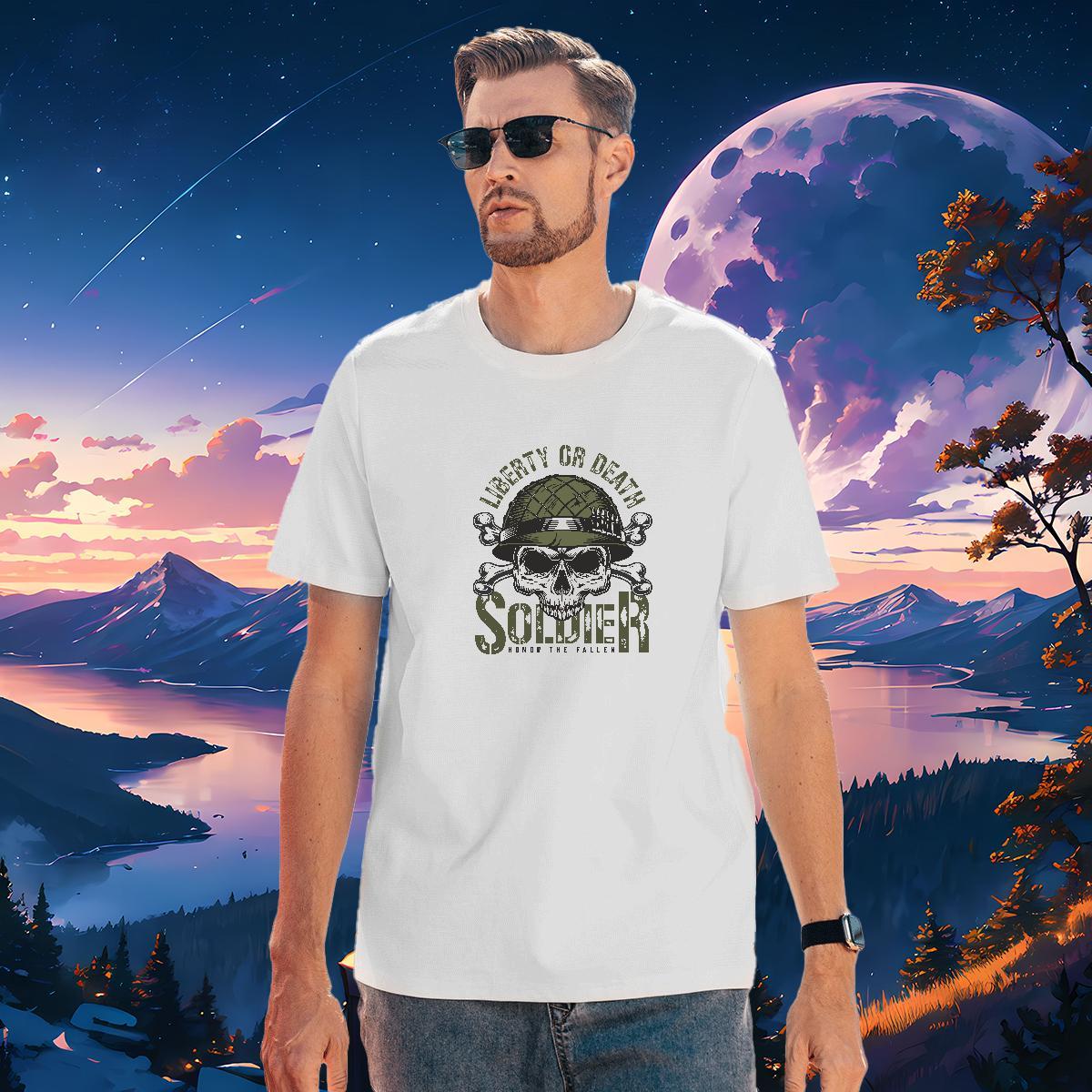 Designer T-Shirts for Men 230g 100% Cotton skull High Street Hip Hop DIY Printed Breathable Short Sleeve Mens Tshirts 2024 Top Tees