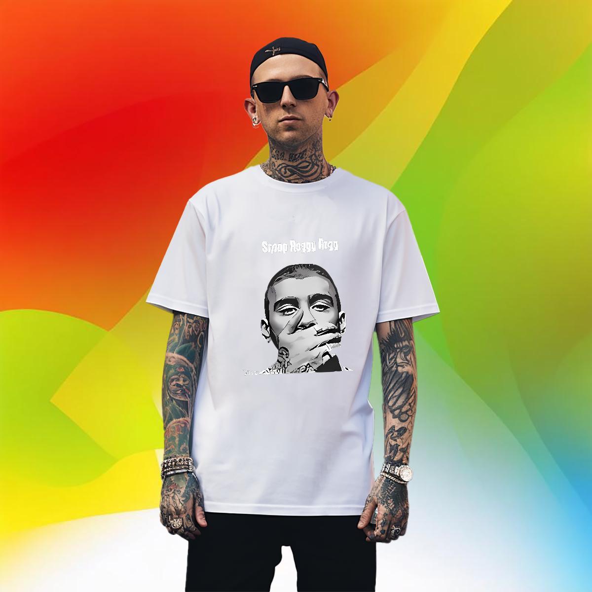 Unisex T Shirts Men 230g 100% Cotton portrait Hip Hop Custom Anime Crew Neck Breathable Tshirt for Man Woman New Arrival Tees