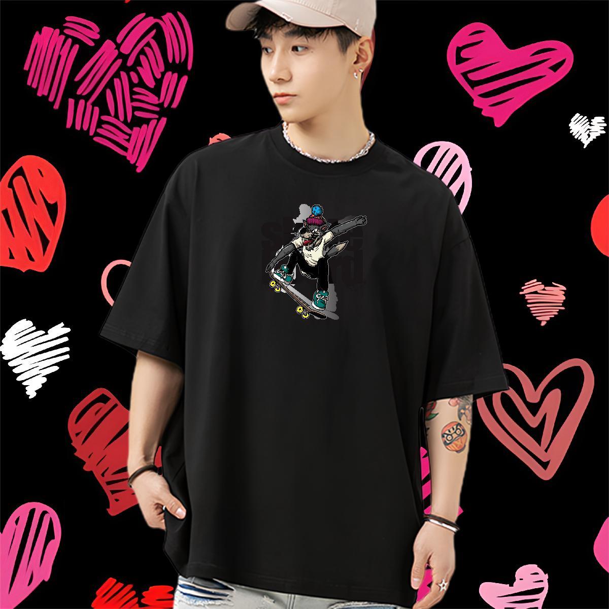 Soft T-Shirts 230g 100% Cotton letter High Street Hip Hop Oversized Breathable Short Sleeve Tshirt for Man Woman Stylist Clothings