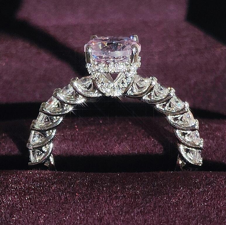 Sterg Sier Wedding Rings for Women: US Size 5-10, Sparkg Cubic Zirconia Eternity Band