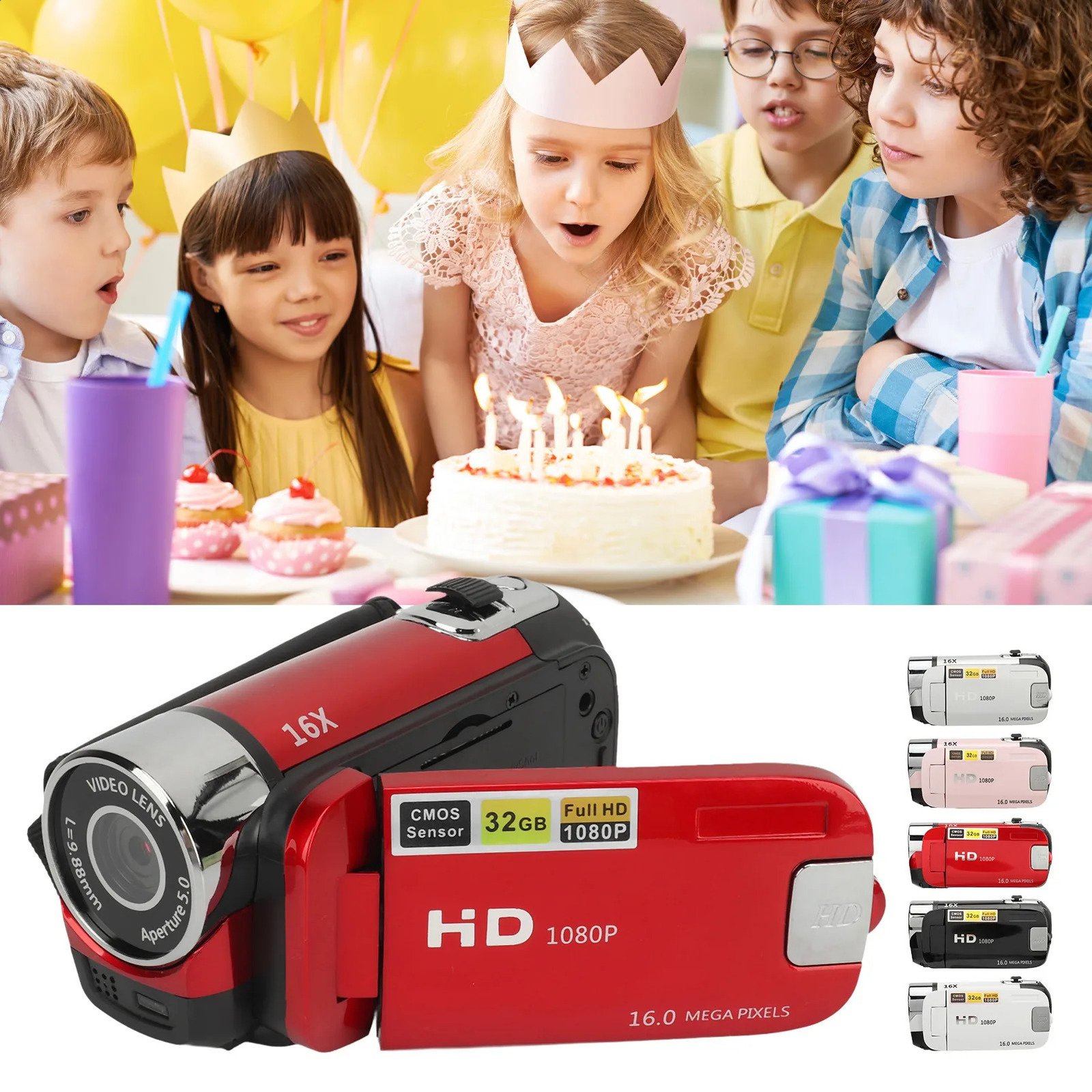 D90 1080P 16MP Digital Camera 24 Inch Rotatable Screen Camcorder 16X Zoom HD Video Recorder with Fill Light HD Video Camcorder 241113