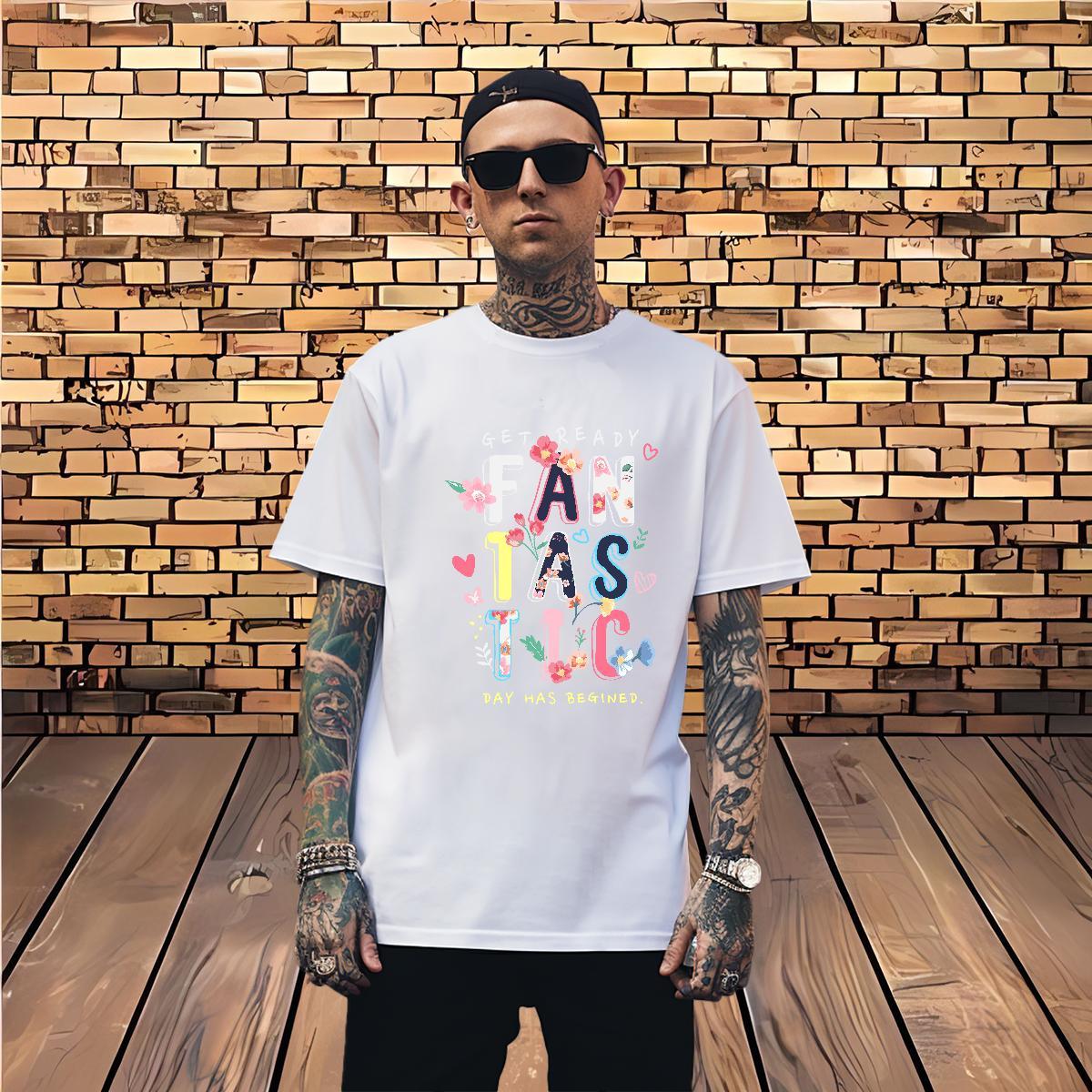 Wholesale Mens T Shirts 230g 100% Cotton letter Hip Hop Custom Print Plus Size Breathable Crew Neck Men Tops Tees Free Shipping Tees Shirts