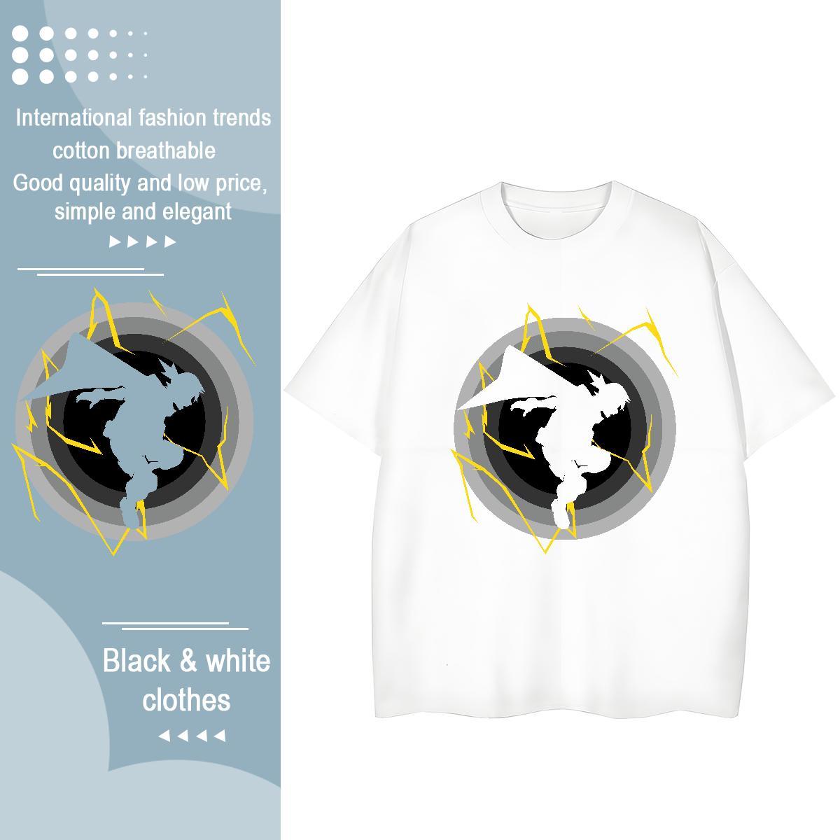 Loose Fit T-Shirts 230g 100% Cotton ET Daily Wear Skull Breathable Short Sleeve Men Clothes T-Shirt Fashion Design Tee Shirt