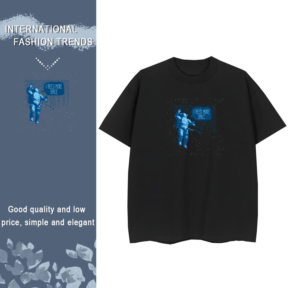 Unisex T Shirts Men 230g Cotton spaceman Outdoor Custom Print Plus Size Breathable Short Sleeve Tshirts 2024 DIY Tees Shirts