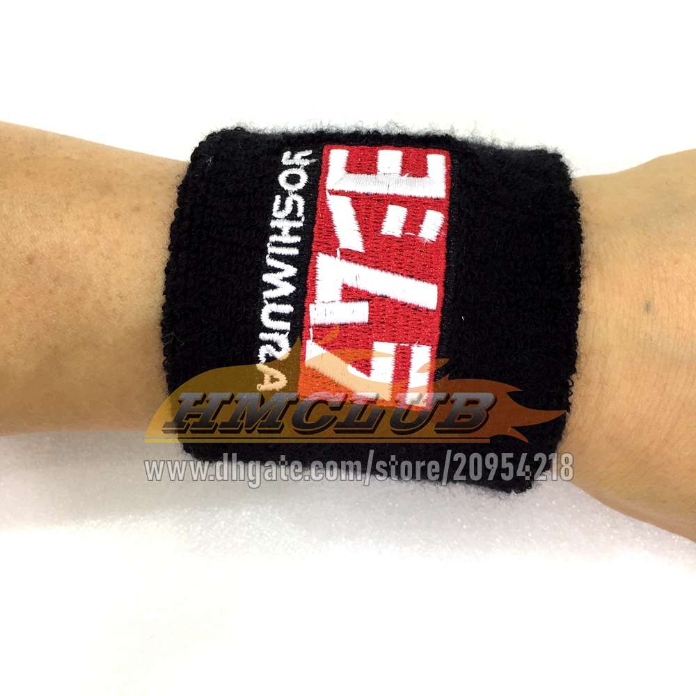 2024 18 Colors 100% Cotton Adjustable Fashion Wristband Sweatband Free Custom MOTO Bike 3D Embroidery Front Fluid Oil Brake Reservoir Cover Sock Fit A