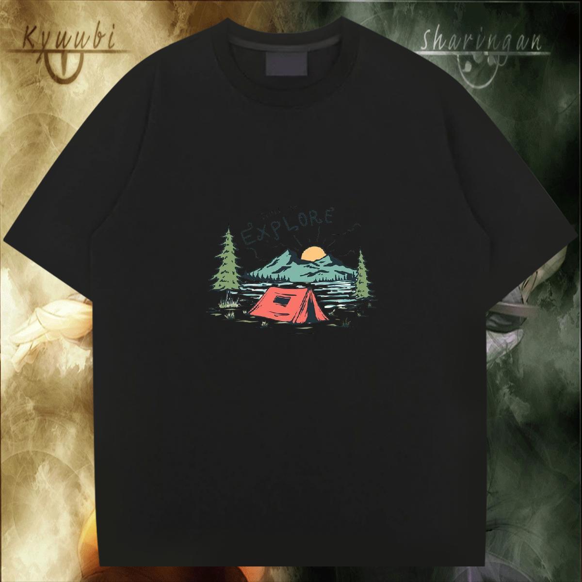 Loose Fit T-Shirts 230g Cotton mountains Home Outdoor Skull Breathable Short Sleeve Men Tops Tees Designer Tops Shirt