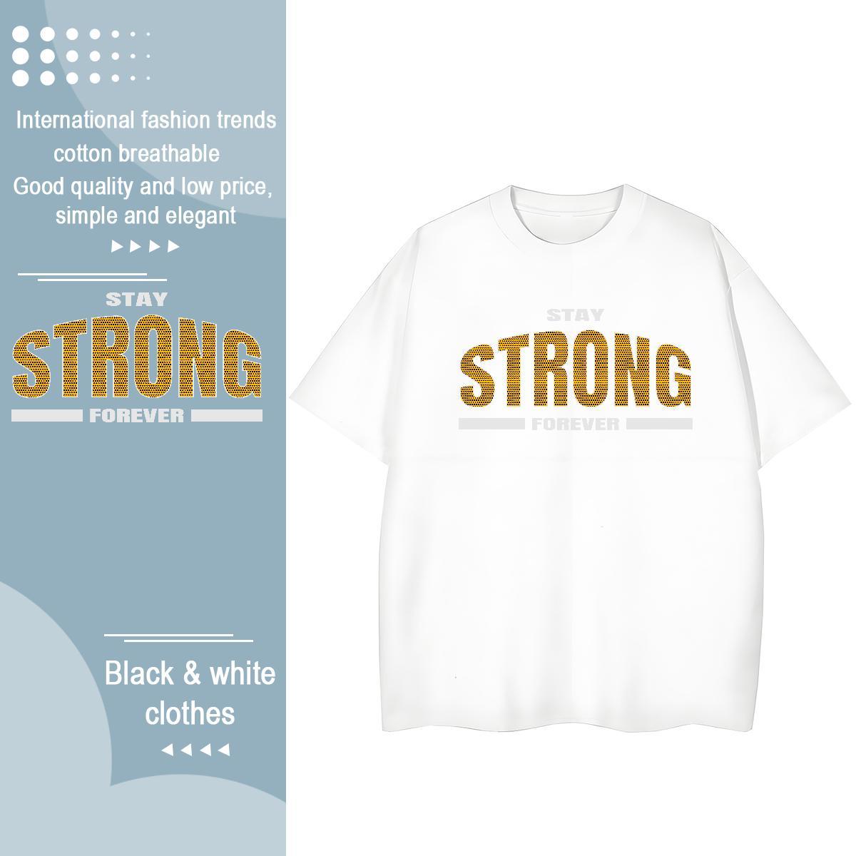 Wholesale T-Shirts 230g Pure Cotton letter Street wear Hip Hop Asian Size Breathable Soft Mens Tshirts Designer Fashion Tops Tees
