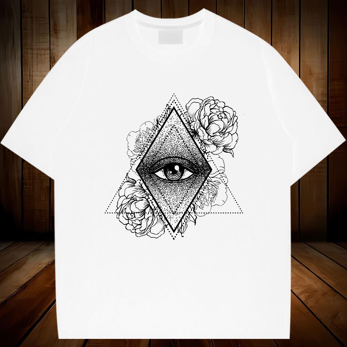 Unisex T-Shirts 230g Cotton eye of the devil Spring Summer Floral Print Pure Cotton Tshirt for Man Woman Designer Wear