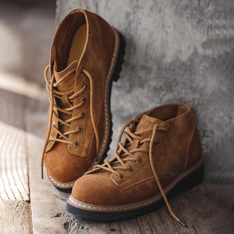 Maden Men's Spring New Face Boots, British Style Low Cut Martin Trendy Casual Shoes, Short Boots