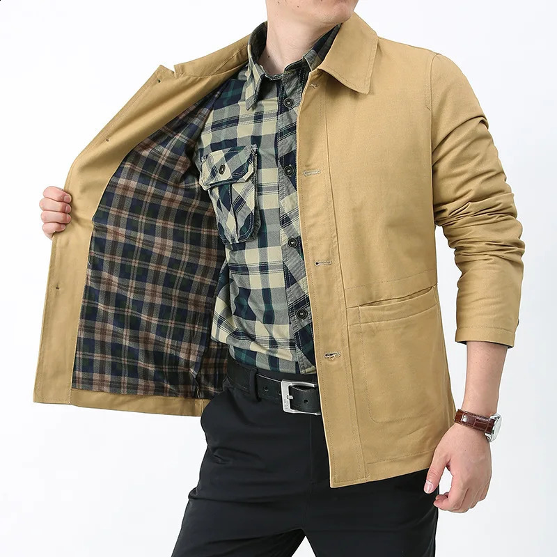 MaiDangDi spring and summer washed cotton foreign trade jacket suitable for mens workwear jackets lapel flight suits w240816