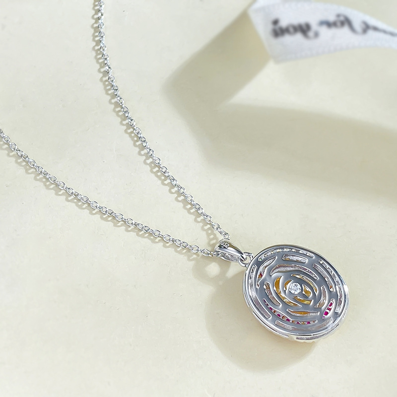 Sterg Sier Moissanite Pendant Necklace | Oval Yellow Dia Elegance