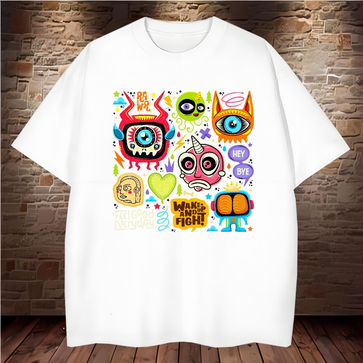 Popular Men T Shirts 230g Cotton ET Sport Black Oversized Round Neck Short Sleeve Tshirts Wholesale Tops Tees