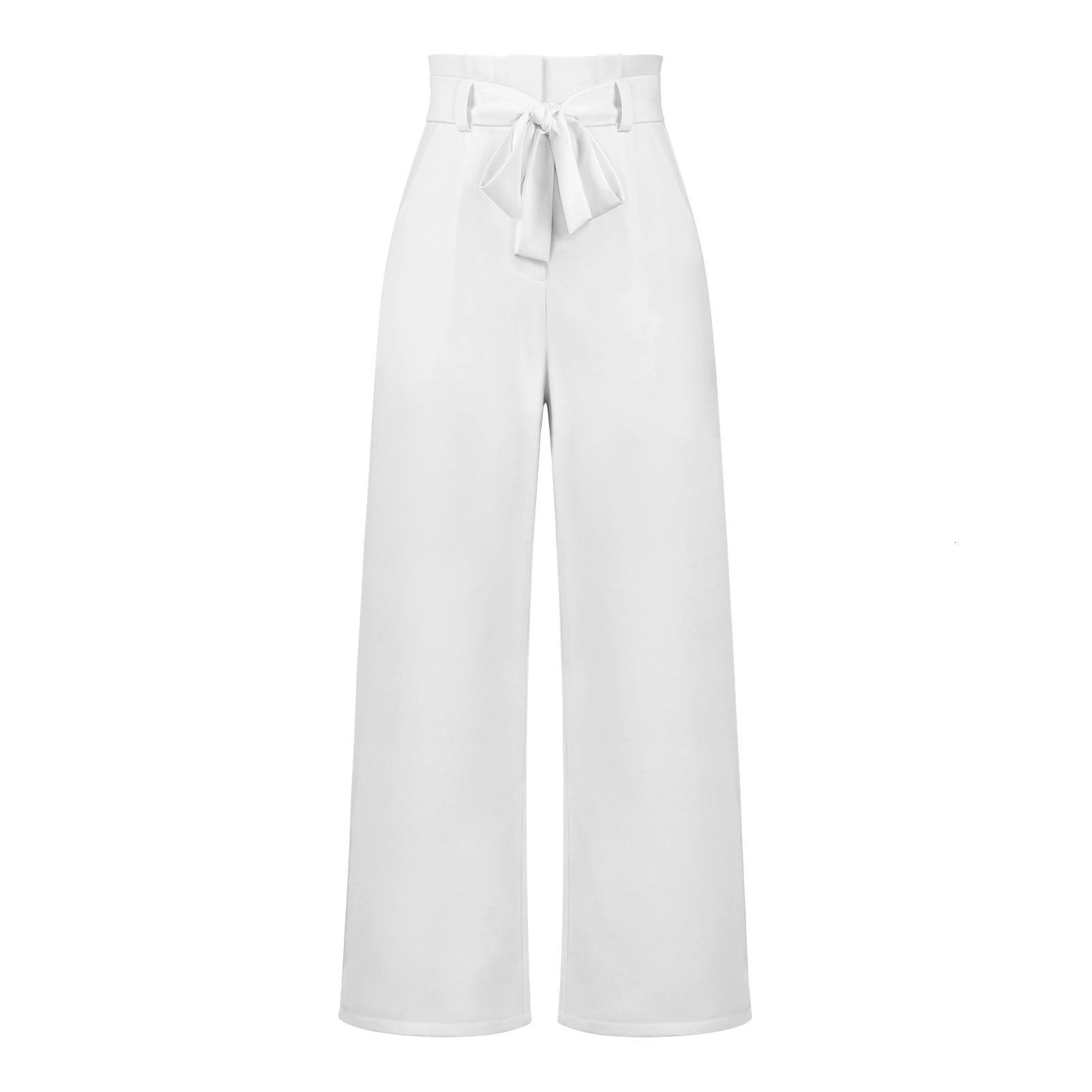 Fashionable New Workplace Womens Trousers Casual and Versatile Wide Leg Pants with Belt Temperament Commuter Pants Summer