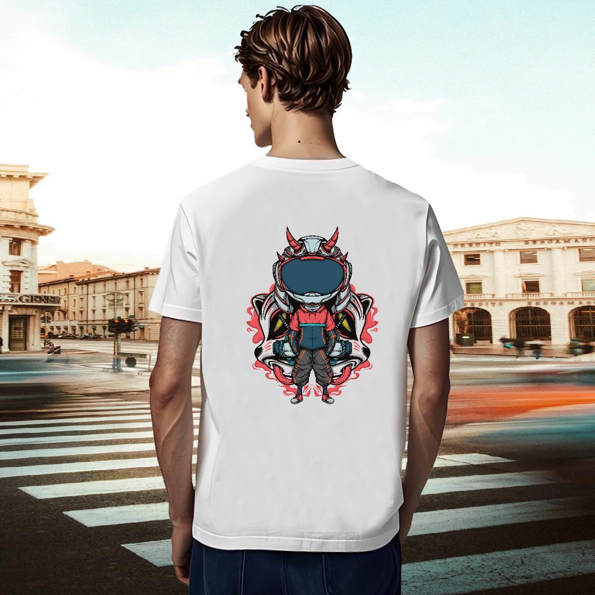 Cool Design T Shirt For Man 100% Cotton 230g ET Casual Cartoon Printing L-4XL Breathable Short Sleeve Tshirts Fashion New Tees