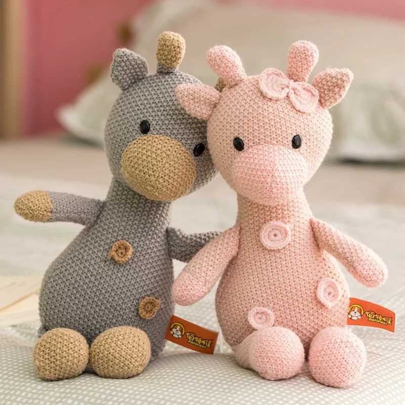 Cute Crochet Bunny Stuffed Animals Plush Toys Hand Knitted Plushies Bear Cuddle Doll for Baby Girls Kids Birthday Party Gift Y240817