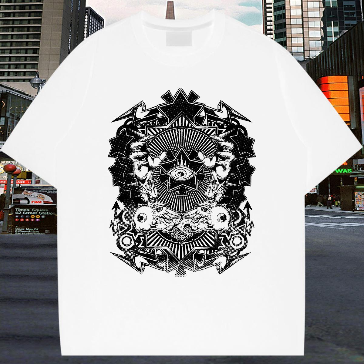 Designer T-Shirts 230g 100% Cotton skull Casual Daily Wear Oversized 4XL Crew Neck Breathable Men Tops Tees Fashion Casual Tshirts