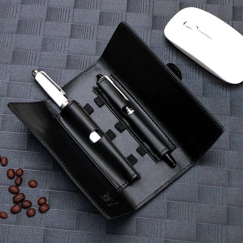 wholesale y black leather box MB pen holder pencil case High quality office stationery accessories Portable as a gift 240817
