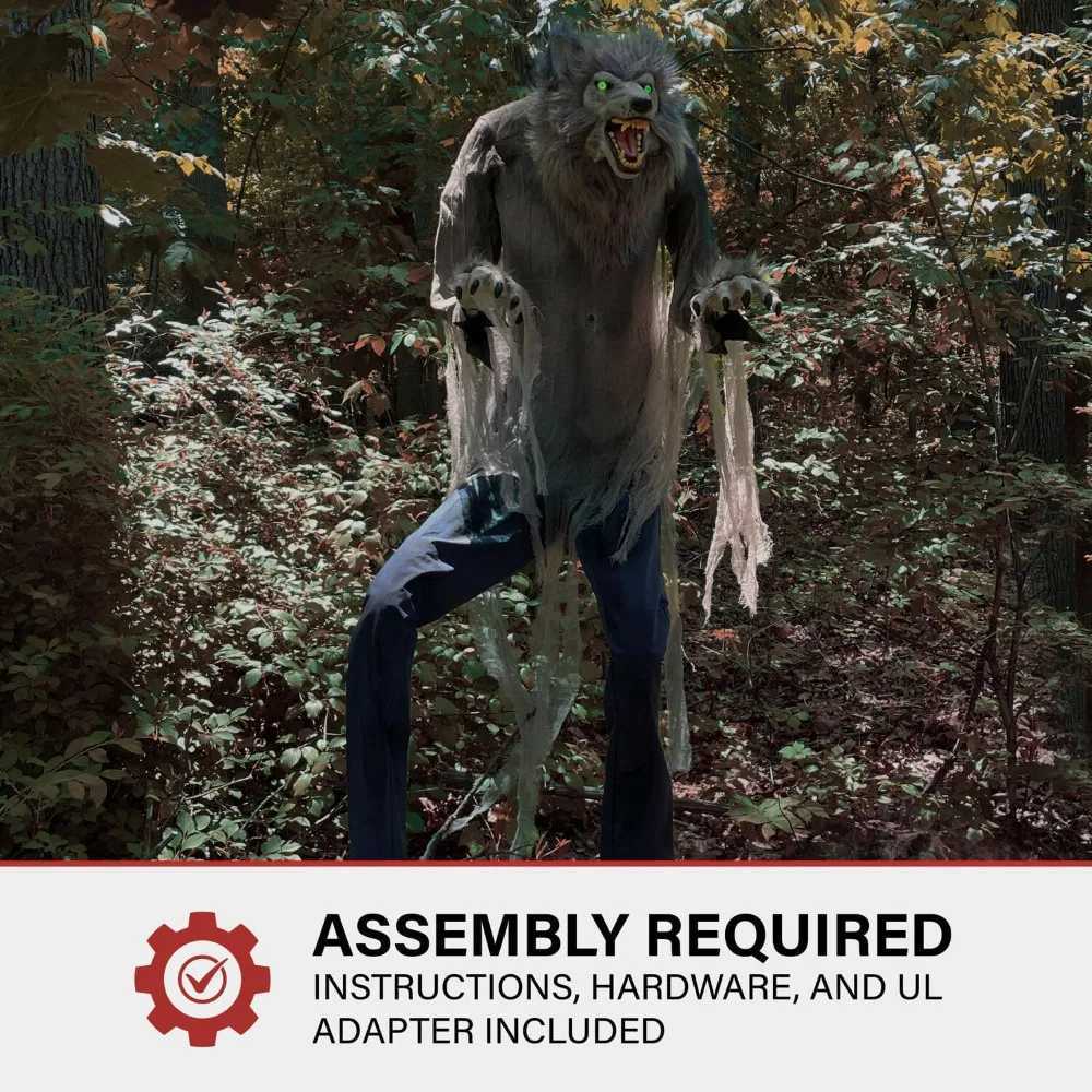 High werewolf activated Halloween animation for indoor covered outdoor crawling Halloween decorationX240817
