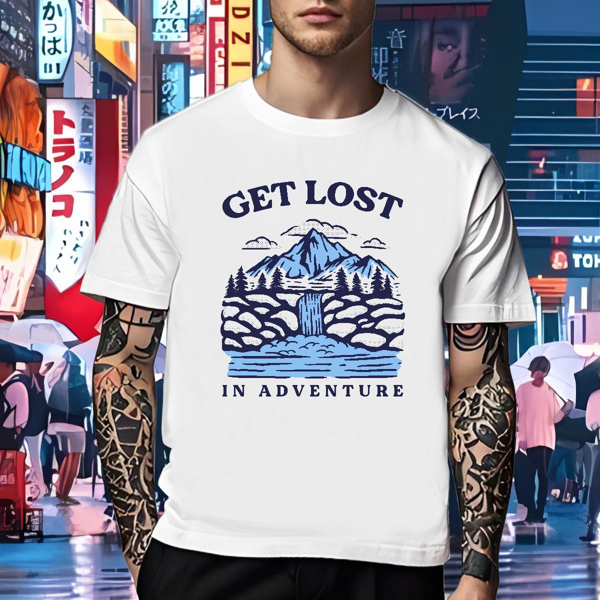 Classic T-Shirts for Men 230g Cotton mountains Anime Printing Street Cartoon Printing L-4XL Breathable Short Sleeve Tshirts 2024 Summer Tee Shirt