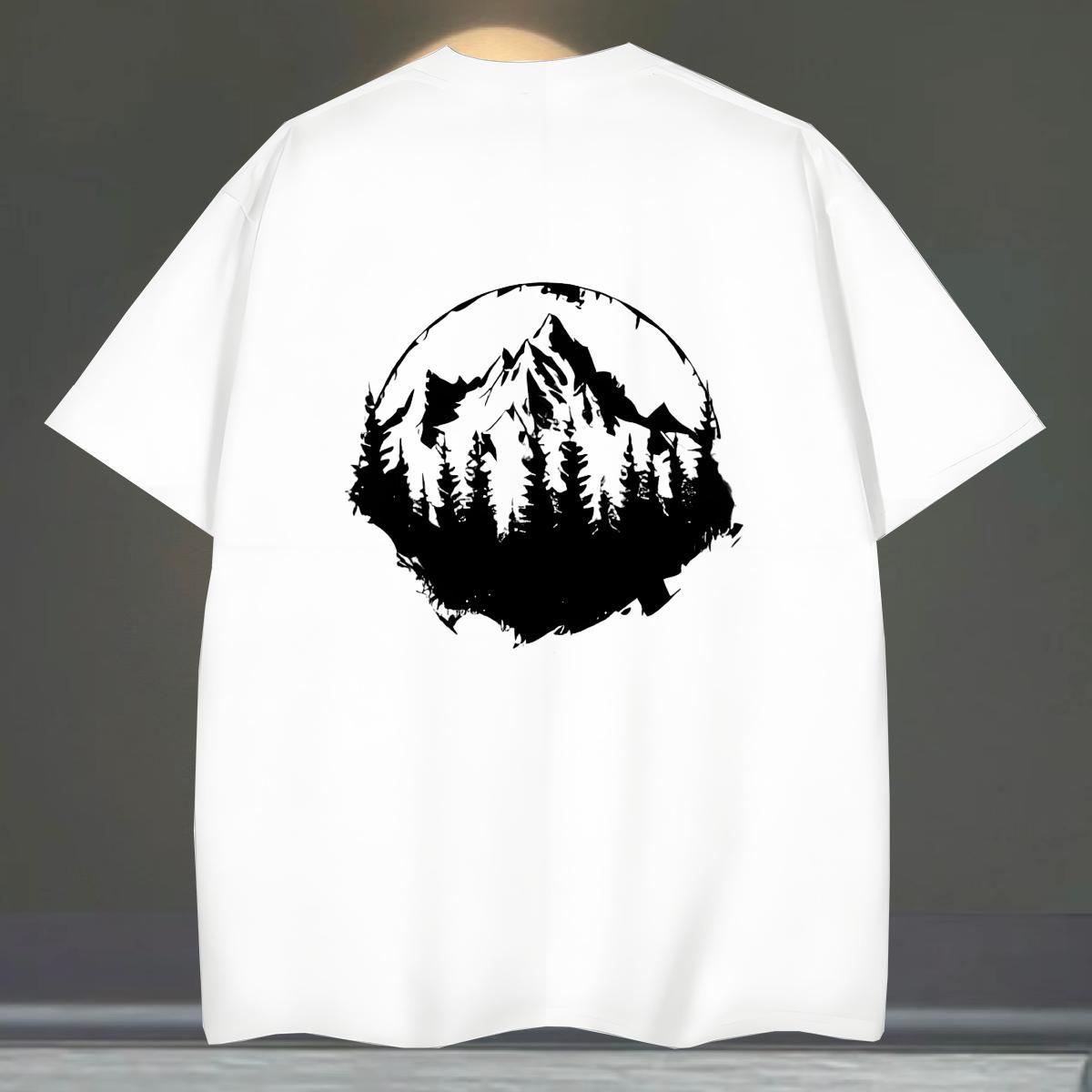 Cool Design Mens T Shirts 230g Cotton mountains Street Casual Custom Print Plus Size Round Neck Short Sleeve Couples T Shirts DIY Clothings