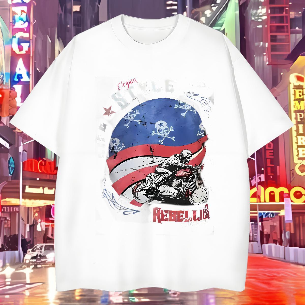 Popular Mens T Shirts 100% Cotton 230g skull Hip Hop Street Anime Print Breathable Crew Neck Mens Tshirts Designer Tops Tees