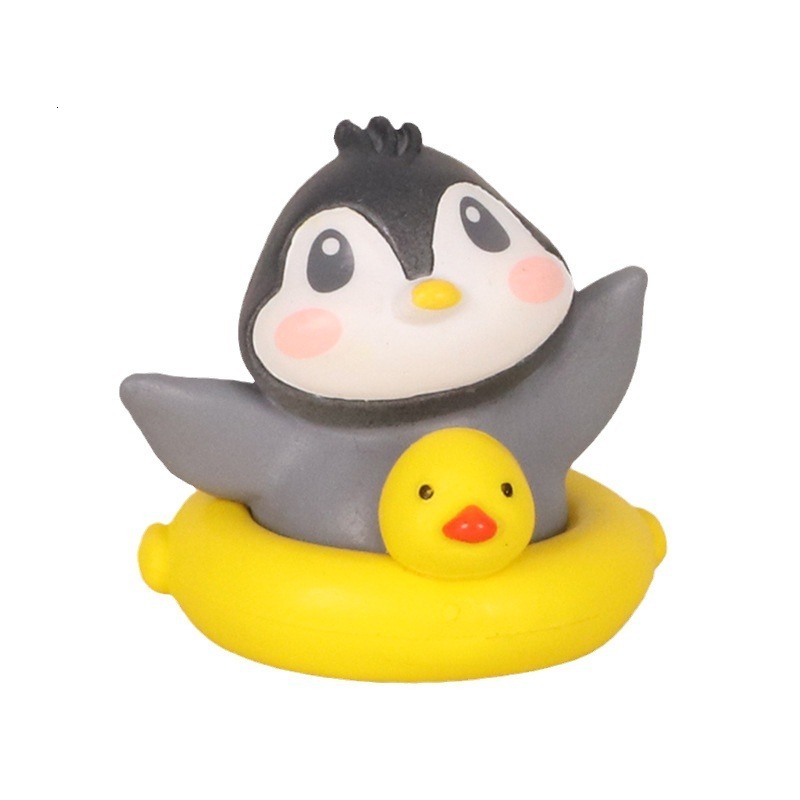 Creative cartoon mini cute funny penguin flower delivery micro landscape scene home car decoration